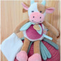 Pantin Doudou Pistache la Vache - Peluche Éveil Bébé 25 cm