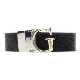 Ceinture Réversible GUESS Adjustable en Polyester - Gris Foncé