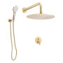 Ensemble de Douche Encastrable VEVOR avec Pommeau Rond et Douchette à Main - Or Brossé
