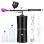 Kit Aérographe Sans Fil Noir avec Chargement USB pour Maquillage et Artisanat
