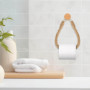 Porte-Papier en Corde de Chanvre et Bois pour Salle de Bain Italienne