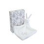 Lapin Doudou Blanc Ultra Doux avec Motif Fleuri - Peluche Bébé
