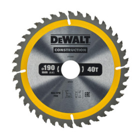 Lame de scie DeWalt DT1945-QZ 190mm 40 dents pour construction