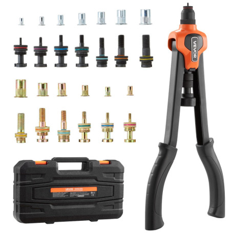 Kit de Rivetage Manuel VEVOR 42 cm avec 130 Écrous et Mallette