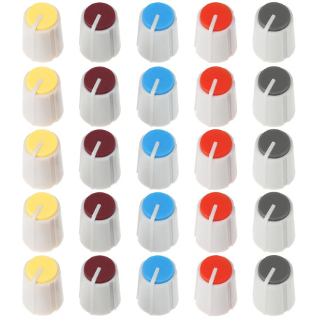 ECSiNG Lot de 25 Boutons de Commande D 6 mm pour Mixage Audio