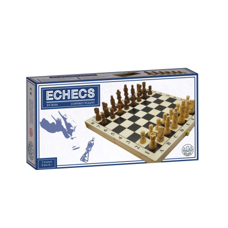 Coffret Pliant Échecs en Bois Wilson - Échiquier Imprimé 28 cm