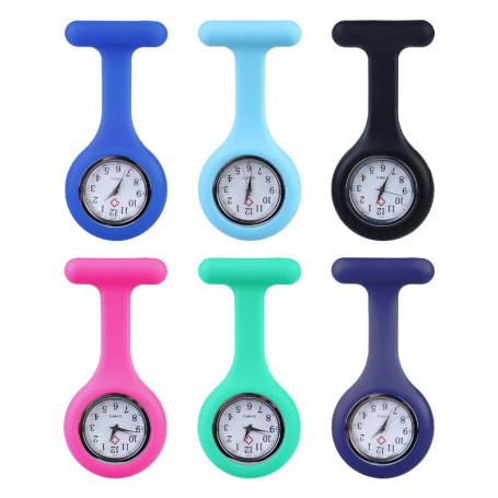 Lot de 6 Montres d'Infirmière Sporgo avec Clip et Étui en Silicone