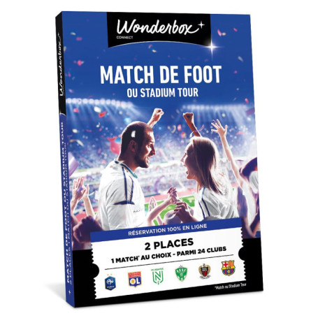 Wonderbox Connect - Coffret Cadeau 100% Foot pour 2 Places à un Match