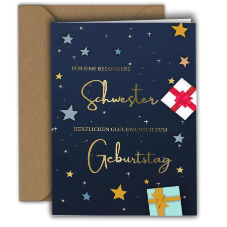 Carte d'Anniversaire Spéciale pour Sœur - Edition Colibri