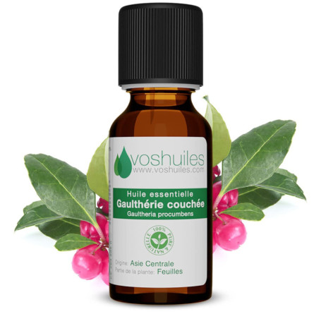 Huile Essentielle de Gaulthérie Couchée 250ml - 100% Pure et Naturelle pour Massage