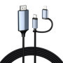 Câble HDMI 2 en 1 Lightning et Type C - 4 m pour iPhone et iPad