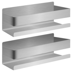 Étagère de Douche Noire sans Perçage - 2 pièces avec Adhésif 3M