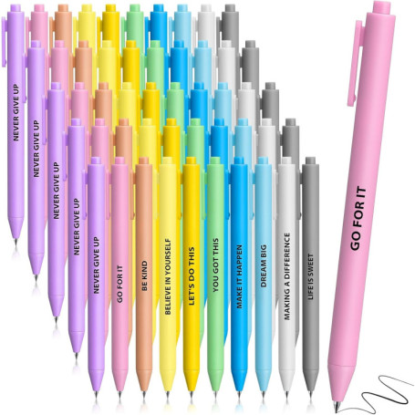 Pack de 50 Stylos à Bille Inspirants KAHEIGN - Citations Motivantes