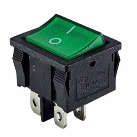 Interrupteur à bascule vert lumineux 6A 250V - Compact et pratique