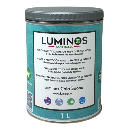 Lasure Biobased Turquoise pour Bois Extérieur - 1L Luminos