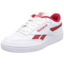 Baskets Reebok Club C Revenge pour Homme - Style Vintage en Cuir Blanc et Rouge