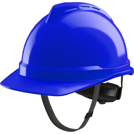 Casque de chantier MSA V-Gard 500 - Protection robuste et confortable - Bleu
