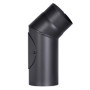Coude de poêle en acier noir 45° avec porte de nettoyage