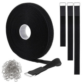 Ruban Adhésif Double Face MOERAE 2 cm x 10 m avec 50 Clips Métalliques