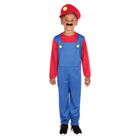 Costume de Plomberie Super Bros pour Enfants avec Bonnet et Moustache