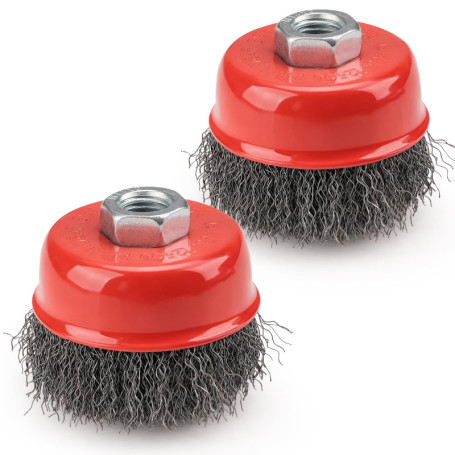 Lot de 2 Brosses Métalliques 75mm pour Meuleuse d'Angle - Nettoyage et Dérouillage