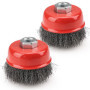 Lot de 2 Brosses Métalliques 75mm pour Meuleuse d'Angle - Nettoyage et Dérouillage