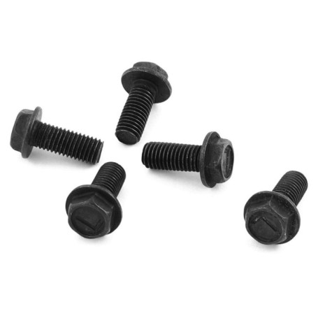 Lot de 5 vis à filetage inversé en métal noir pour machines - 7 mm