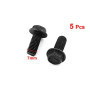 Lot de 5 vis à filetage inversé en métal noir pour machines - 7 mm
