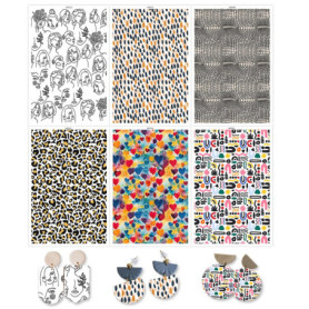 OTCRAFT Lot de 12 Feuilles de Transfert en Argile Polymère pour Créations Artisanales