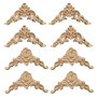 Lot de 8 ornements en bois sculpté pour décorer vos meubles