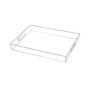 Plateau de Service Transparent en Acrylique avec Poignées - 30 x 40 cm