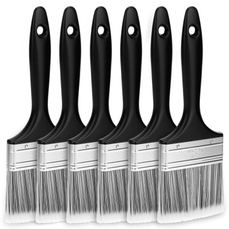 Set de 6 Pinceaux Plats QWORK - Pinceau de 75 mm pour Peinture Précise