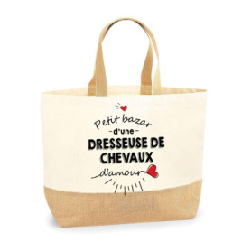 Sac Cabas Vintage en Coton et Jute - Idéal Plage et Courses