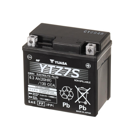 Batterie Yuasa YTZ7S 12V AGM pour Moto - Haute Performance et Sans Entretien