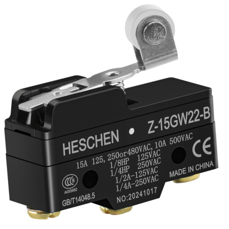 Micro-interrupteur Heschen Z-15GW22-B avec Levier à Galet - 15A