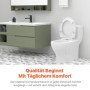 Abattant WC AIMAX Ovale avec Fermeture Douce - Lunette Toilette Blanche Universelle