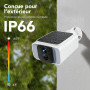 GNCC 4MP Camera Surveillance WiFi Exterieure sans Fil Solaire, 5G/2.4GHz WiFi Camera Exterieur avec Panneau Solaire, Vision Noct