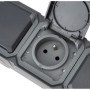 Prise de courant étanche Legrand Plexo 16A 250V - Montage horizontal anthracite