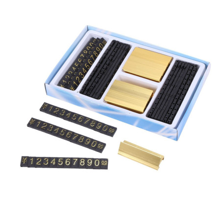 Étiquettes de Prix en Métal Doré Dytabepl - 19 Groupes avec Chiffres Arabes