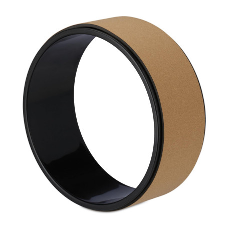 Roue de Yoga Relaxdays en Plastique et Liège - 32 cm, Noir et Nature