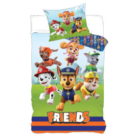 Parure de Lit Réversible Pat Patrouille pour Enfant - Housse de Couette 100x135 cm