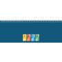 Carnet de Rendez-vous Horizontal BRUNNEN 2026 - 297 x 105 mm, Couverture Carton Bleu