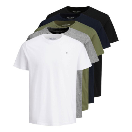 Lot de 5 T-shirts JACK & JONES en Coton Blanc Taille L