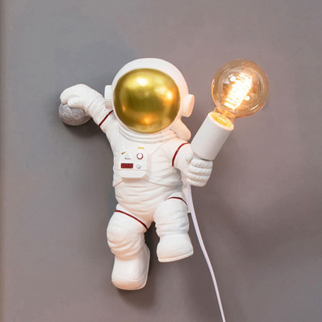 Applique Murale Astronaute pour Enfants avec Interrupteur - Lampe Moderne Blanc