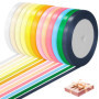 Ruban Satin Cozary - 12 Couleurs Vives pour Emballage et Décorations