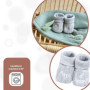 Chaussons Bébé Unisexe Kinousses Gris - Taille Unique 0-1 Mois