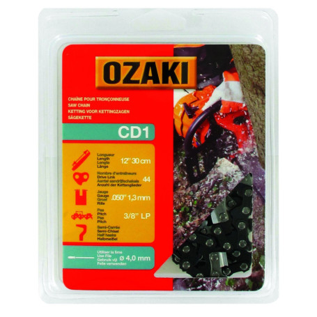 Chaîne de Tronçonneuse Ozaki 3/8" LP - Jauge 1,3 mm - 44 Entraîneurs