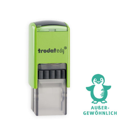 Tampon de Motivation Trodat edy® avec Motif Pingouin - Encre Verte