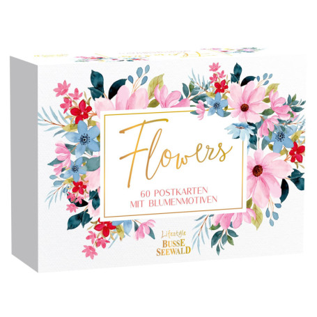 Lot de 60 cartes postales florales en aquarelle - TOPP