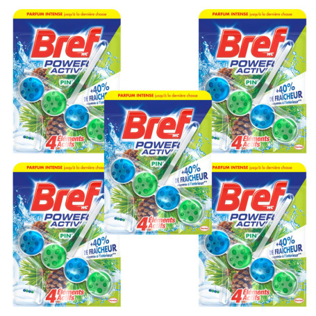 Bref WC Power Activ' Pin - Lot de 5 Blocs Nettoyants pour Toilettes
